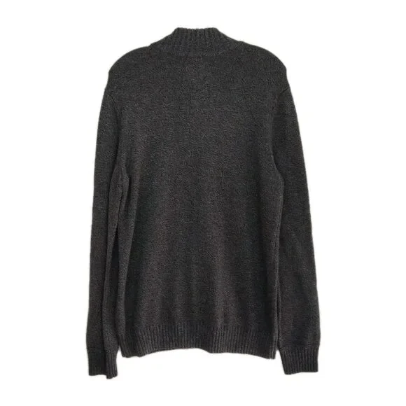 American Eagle 1/4-Button Sweater Men's M Gray Pullover Seriously Soft Long Slvs - Picture 2 of 8